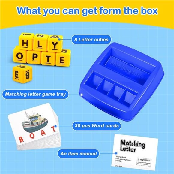 Fenikso Matching Letter Game, Alphabet Spelling & Reading Words, Objects & Color - Picture 2 of 7